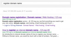 Titles in a Google search