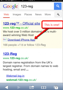 123-reg mobile app extension
