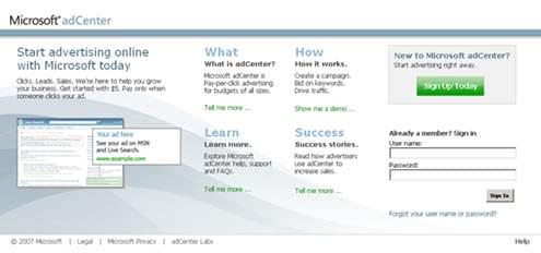Microsoft adCenter