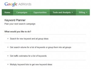 Google AdWords Keyword Planner