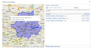 Google AdWords Choose Location