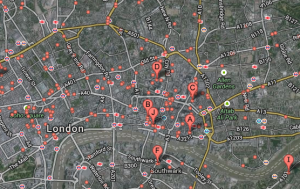 London local search results map
