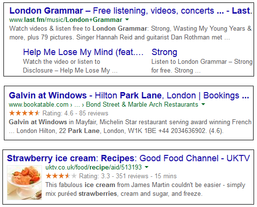search snippets