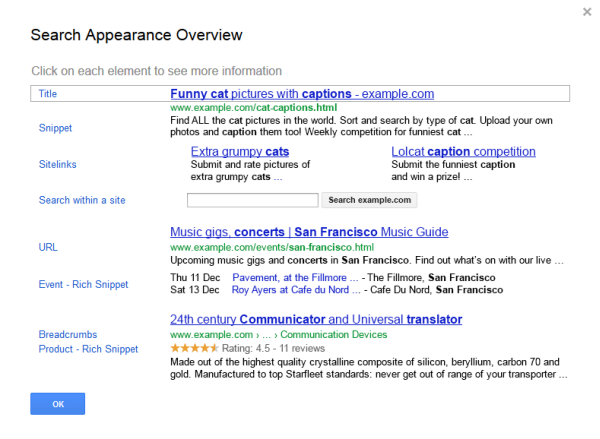 Search Appearance overview