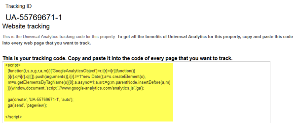 Google Analytics Tracking Code