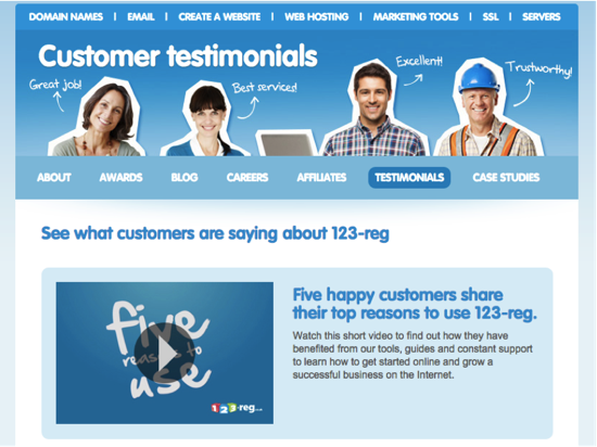 123reg customer testimonials