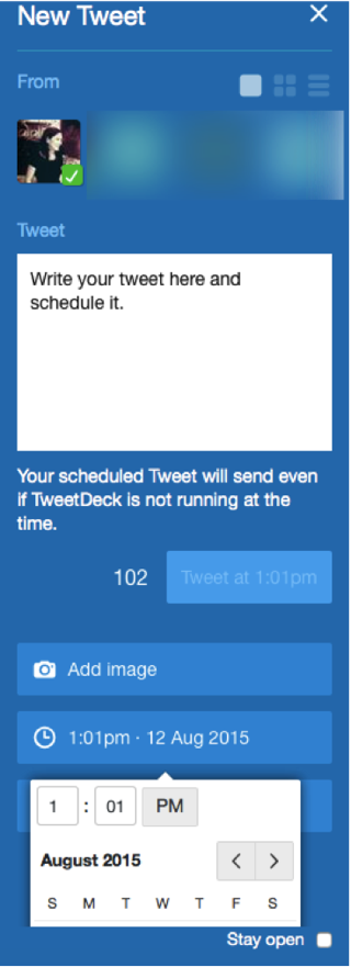 tweetdeck schedule tweet