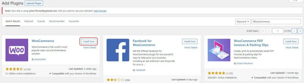 wordpress plugin in directory where someone has search for WooCommerce