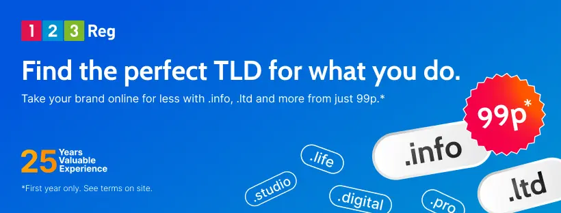 Find great domains, including .info and .ltd, from only 99p!