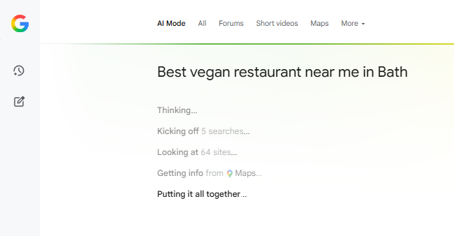 Google AI Mode thinking