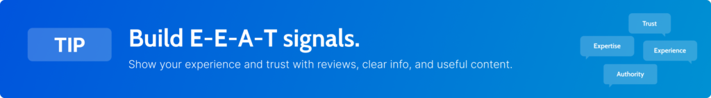 Build E-E-A-T to be seen in AI search