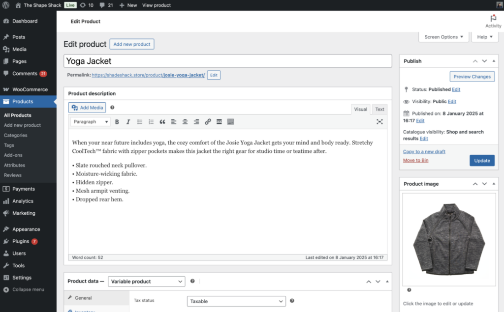 WooCommerce Shop Page