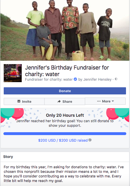 facebook charity donation