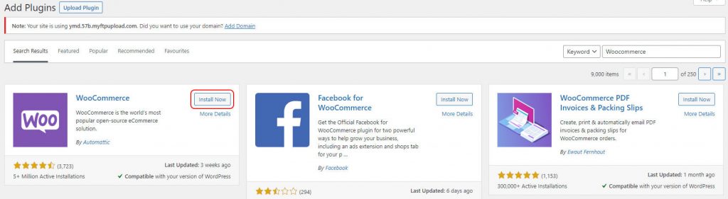 wordpress plugin in directory where someone has search for WooCommerce
