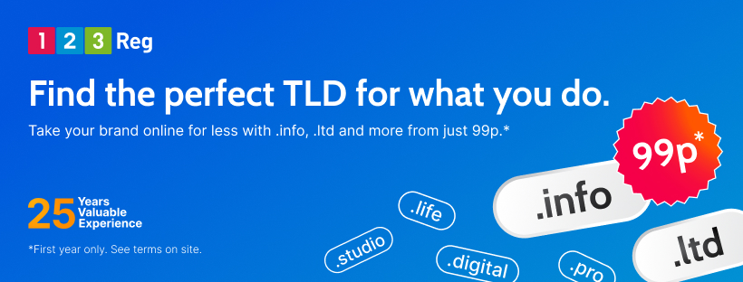 Find great domains, including .info and .ltd, from only 99p!