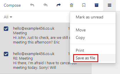 Save email