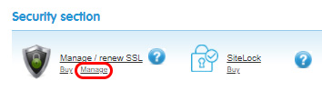 Select Manage SSL