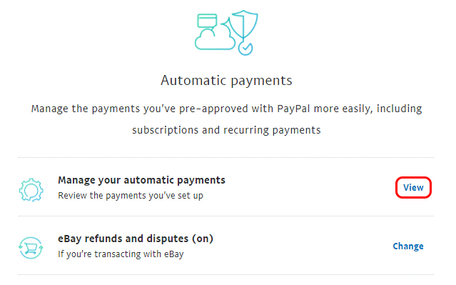 View your automatic payments
