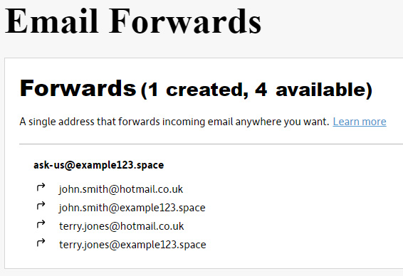 View Email Forwarder
