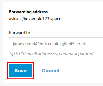 Save forwarding addresses