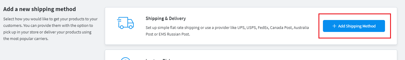Add additional delivery options