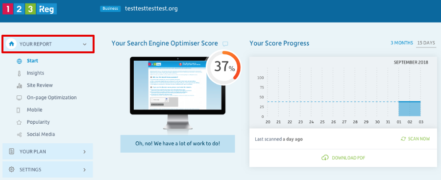 SEO results page