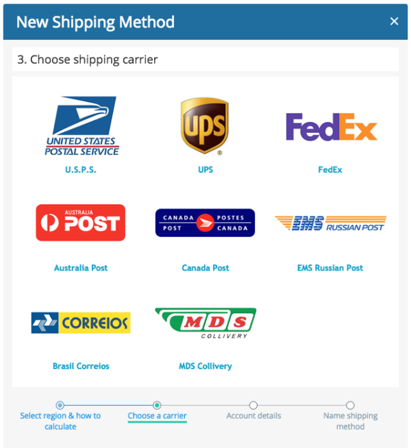 Choose shipping method