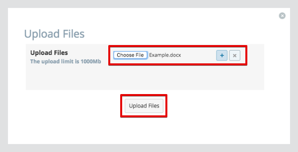 Choose the file to upload