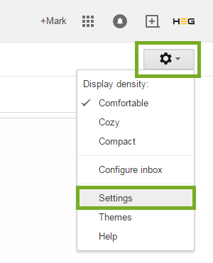 click on the settings icon within gmail