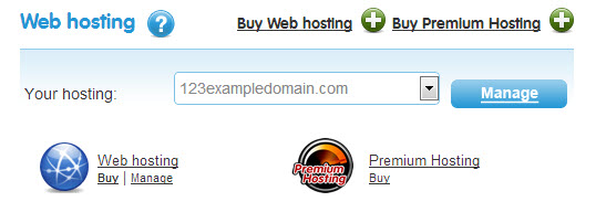 scroll down to the web hosting section