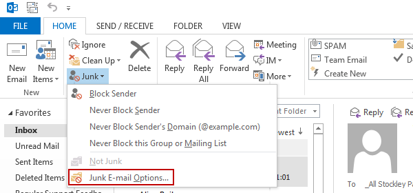 outlook important email keeps going to junk