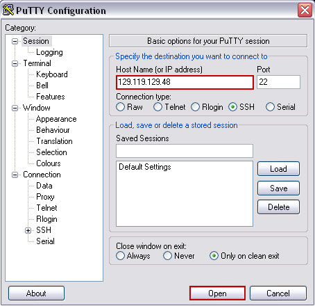 How to connect to a port on an ip address How To Connect Using Ssh Putty 123 Reg Support Centre