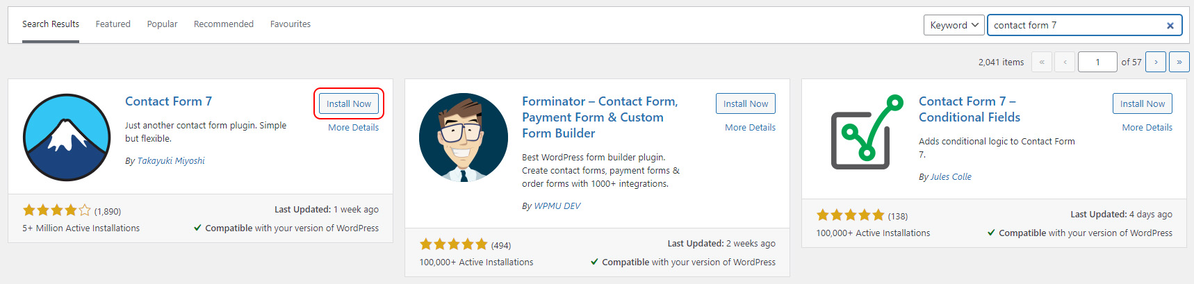 Install Contact Form 7