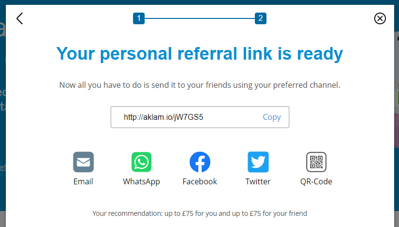 Copy referral link
