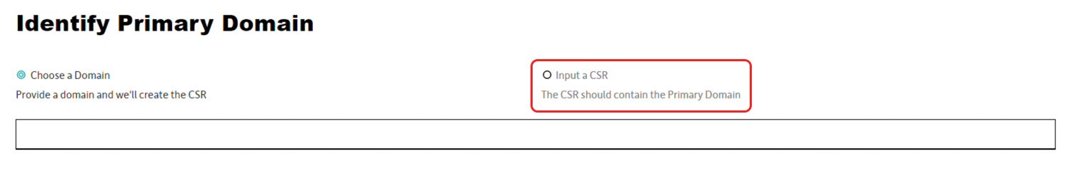 Select Input a CSR