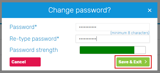 Update password