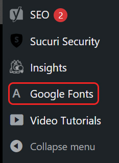 Select Google Fonts