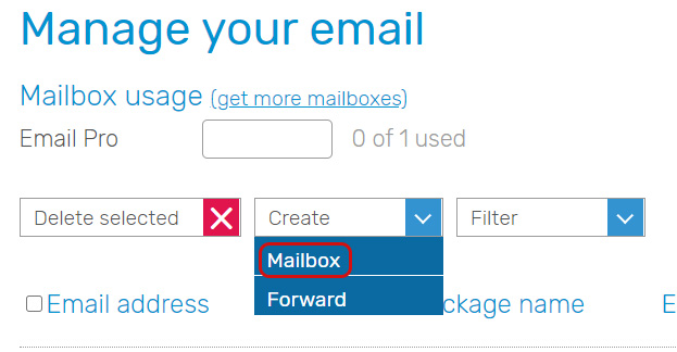Select Mailbox