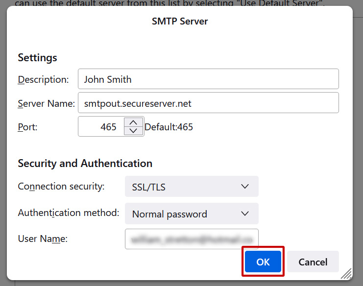 Update SMTP Server